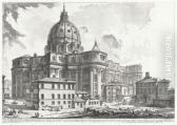 Veduta Dell'esterno Della Gran Basilica Di S Pietro In Vaticano - view 1