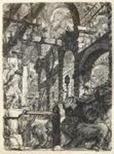 Lion Bas Relief, Pl. V, From Carceri D'invenzione by Giovanni Battista Piranesi