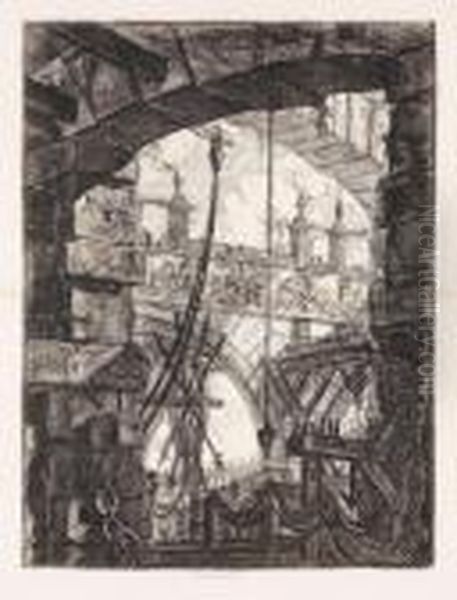 Blatt Iv Der Sechzehnteiligen Folge Der "carceri D'invenzione" - view 1