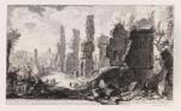 Veduta Degli Avanzi De' Mausolei E Delle Fabbriche Sepolcrali, Sparse Per La Via Appia - view 1