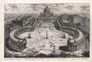 Veduta Dell'insigne Basilica Vaticana Coll'ampio Portico by Giovanni Battista Piranesi
