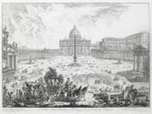Veduta Della Basilica, E Piazza Di S.pietro In Vaticano, From Vedute Di Roma by Giovanni Battista Piranesi