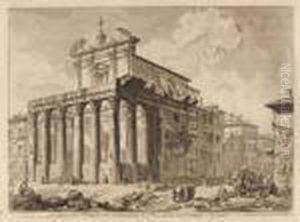 Vue Du Temple D'antonio Et Faustine by Giovanni Battista Piranesi