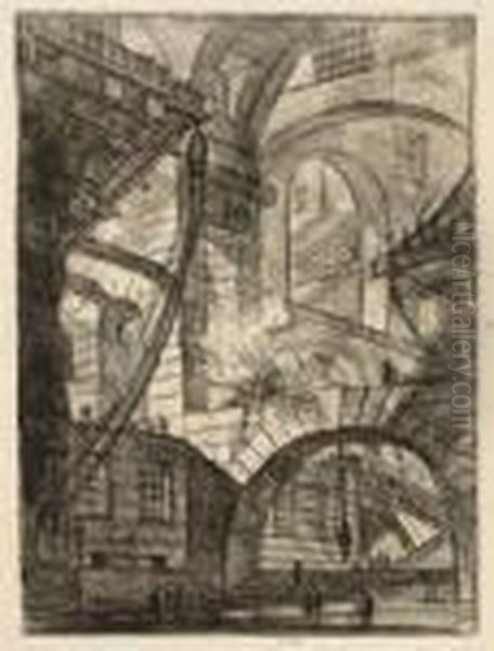 Perspective Of Arches, With A Smoking Fire, From: Carceri D'invenzione - view 1