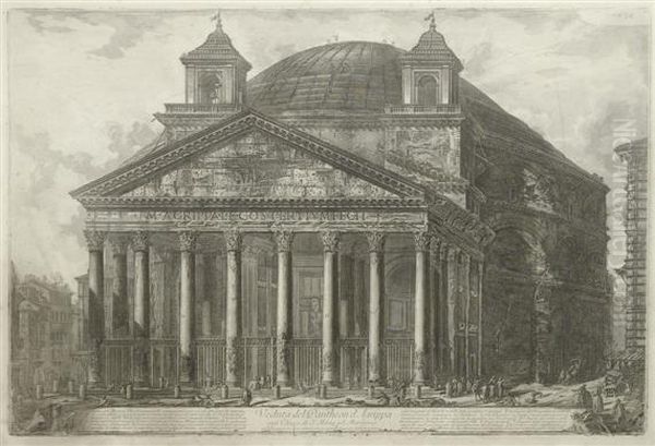 Veduta Del Panteon D'agrippa Oggi Chiesa Di S. Maria Admatyres - view 1