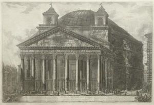 Veduta Del Panteon D'agrippa Oggi Chiesa Di S. Maria Admatyres