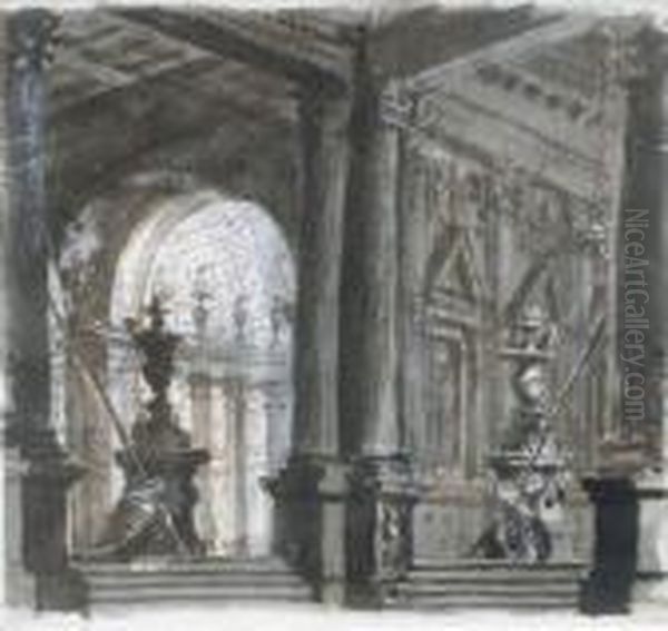 Architecture Interieure Avec Colonnade - view 1
