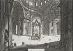 Interior Of St Peter's Basilica In The Vatican, Beneath The Dome by Giovanni Battista Piranesi