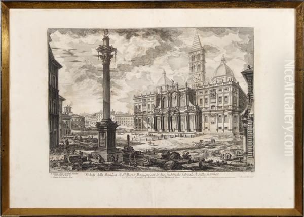 Veduta Della
Basilica Di Sta. Maria Maggiore Con Le Due Fabbriche Laterali Di Detta Basilica - view 1