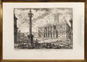 Veduta Della
Basilica Di Sta. Maria Maggiore Con Le Due Fabbriche Laterali Di Detta Basilica