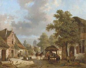 Setting the horseshoe a village in sunlight Setting the horseshoe a village in sunlight