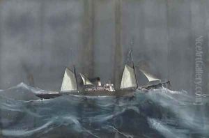 The Ravensdale in stormy seas by Luigi Roberto