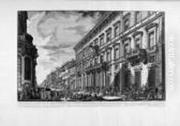 Veduta, Nella Via Del Corso, Del Palazzo Dell'accademia (...) Di - view 1