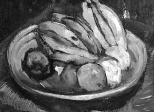 Bananas and apples in a bowl by Suze Robertson