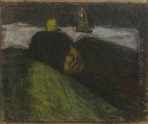 Het zieke kind a girl resting by Suze Robertson