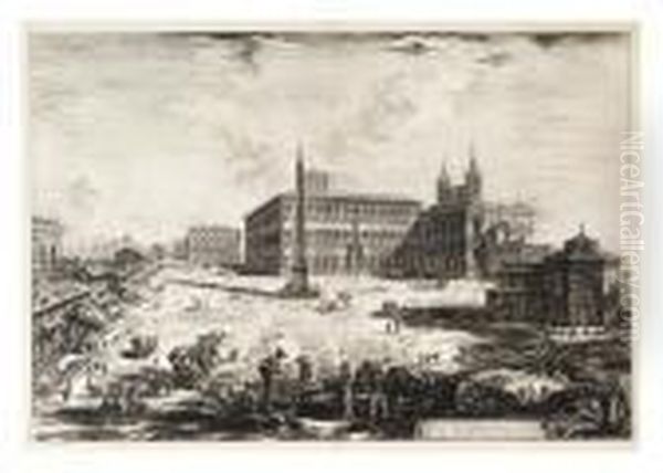 Veduta Della Piazza E Basilica Di S. Giovanni In Laterano. - view 1