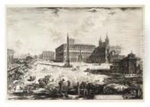 Veduta Della Piazza E Basilica Di S. Giovanni In Laterano. by Giovanni Battista Piranesi