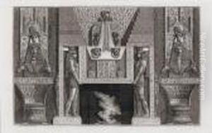 Drei Kamine Im Agyptischen Und Neoklassizistischen Stil by Giovanni Battista Piranesi