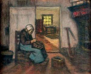 Pealing the potatoes by Suze Robertson