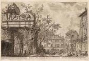 Romische Stadtansicht Mit Antikenarchitekturresten