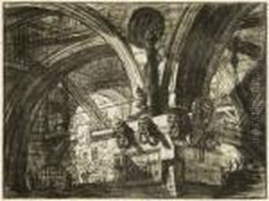 Round Arches Springing From A Square Column (h. 15; R. 41) by Giovanni Battista Piranesi