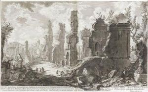 Uberreste Von Grabgebauden Entlang Der Viaappia Antica