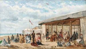 On the beach by Abraham-Leo-Paul Rossert