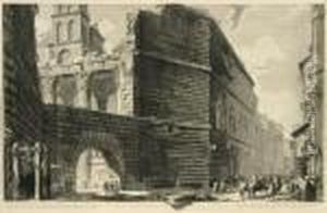 Veduta Del Tempio Di Bacco, Veduta Degli Avanzi Del Foro Dinerva by Giovanni Battista Piranesi