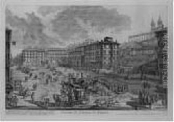 S. Giovanni In Laterano; The
Piazza Di Spagna; The Palazzobarberini; The Smaller Harbour, Called The
Porto Di Ripetta (h. 8,18, 25, 28) - view 1