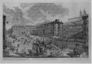 S. Giovanni In Laterano; The 
Piazza Di Spagna; The Palazzobarberini; The Smaller Harbour, Called The 
Porto Di Ripetta (h. 8,18, 25, 28) by Giovanni Battista Piranesi