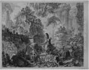 Frontispiece, With Statue Of
Minerva; The Fontana Di Trevi; And Thetheatre Of Marcellus (h. 2, 19
,33) by Giovanni Battista Piranesi