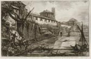 Veduta Dell' Arco Di Costantino;
 Veduta Del Tempio Di Ercole; Veduta Delle Antiche Sostruzioni Fatte Da 
Tarquinio by Giovanni Battista Piranesi