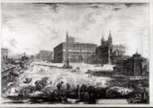 Veduta Della Piazza, E Basilica Di S. Giovanni In Laterano by Giovanni Battista Piranesi