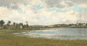 A French landscape by Gaston-Marie-Anatole Roullet