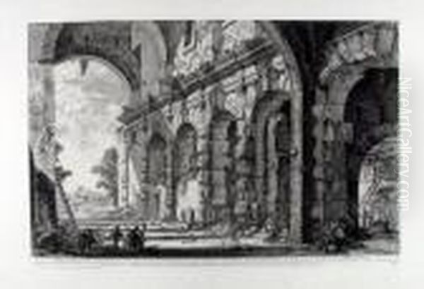 Veduta Del Piano Superiore Del 
Serraglio Delle Fiere Fabbricato Da Domiziano A Uso Dell' Anfiteatro 
Flavio E Volgarmente Detto La Curia Ostilia - view 1