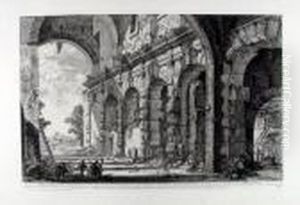 Veduta Del Piano Superiore Del 
Serraglio Delle Fiere Fabbricato Da Domiziano A Uso Dell' Anfiteatro 
Flavio E Volgarmente Detto La Curia Ostilia