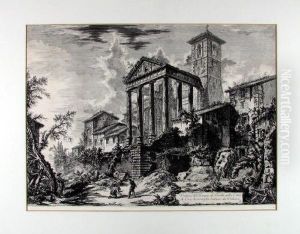 Veduta Del Tempio Di Ercole Nella Citta Di Cora, Dieci Miglia Lontano Da Velletri by Giovanni Battista Piranesi