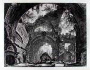 Rovine D'una Galleria Di Statue Nelle Villa Adriana A Tivoli by Giovanni Battista Piranesi