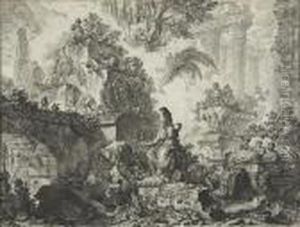 Frontispiece With Statue Of Minerva Fromvedute Di Roma by Giovanni Battista Piranesi