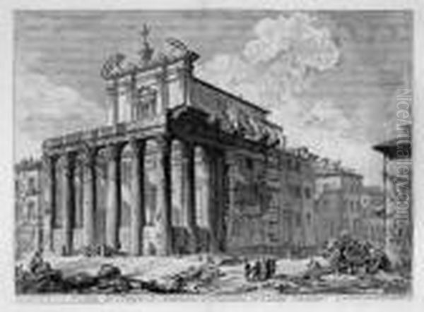 Veduta Del Tempio Di Antonino E Faustina In Campo Vaccino - view 1