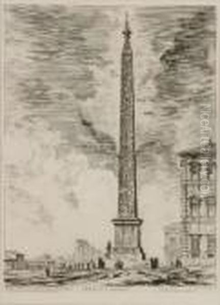 Obelisco Egizio
 , Acquaforte Dalle Grandi Vedute Di Roma 1759, In Lastra - view 1