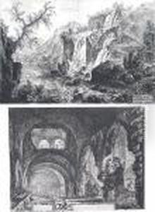 Veduta Interna Della Villa Di 
Mecenate From Vedute Di Roma; Vedute Delle Cascatella A Tivoli From 
Vedute Di Roma by Giovanni Battista Piranesi