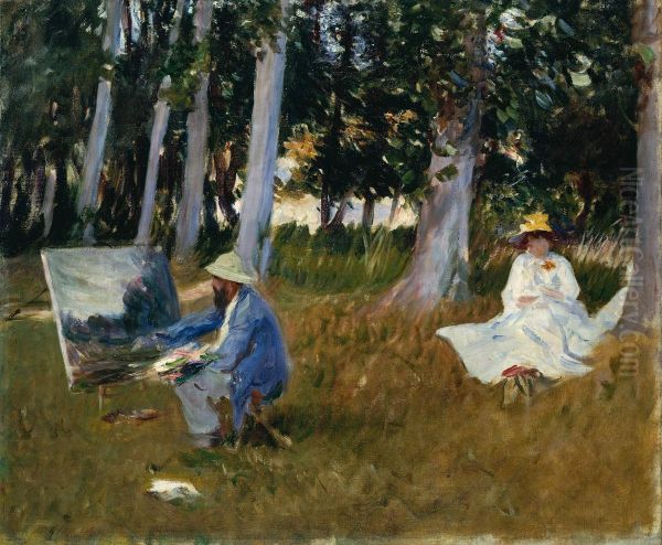 Claude Monet Painting by the Edge of a Wood - view 1