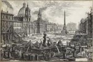 Veduta Di Piazza Navona Sopra Le Rovine Del Circo Agonale