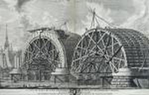 A View Of Part Of The Intended Bridge At Blackfriars, London, In August Mdcclxiiii