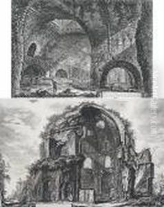 Altra Veduta Interna Della Villa Di Mecenate In Tivoli From Vedute Di Roma; by Giovanni Battista Piranesi