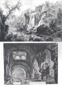 Veduta Interna Della Villa Di 
Mecenate From Vedute Di Roma; Vedute Delle Cascatella A Tivoli From 
Vedute Di Roma (h.73; H.92), 1764; 1769 by Giovanni Battista Piranesi