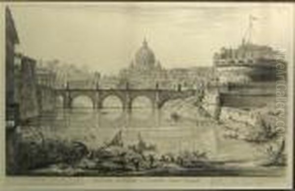 Veduta Del Ponte E Castello Sant'angelo, From Vedute Di Roma (we.156; F.793; H.29), 1754 - view 1