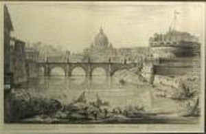 Veduta Del Ponte E Castello Sant'angelo, From Vedute Di Roma (we.156; F.793; H.29), 1754 by Giovanni Battista Piranesi