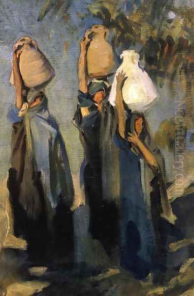 Bedouin Women Carrying Water Jars - view 1